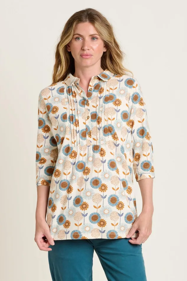 Women Brakeburn Tops TShirts And Vests Cream Freya Cream Tunic Blouse