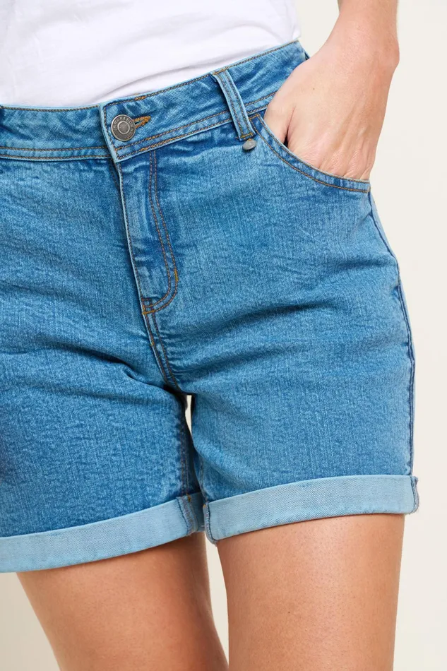 Women Brakeburn Trousers Skirts and Shorts Blue Side Stripe Denim Short