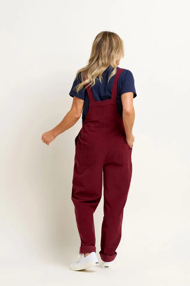 Women Brakeburn Trousers Skirts and Shorts Burgundy Niko Cord Dungarees