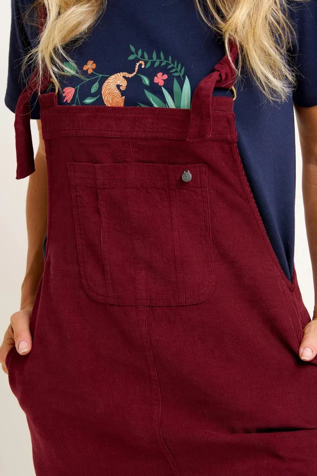 Women Brakeburn Trousers Skirts and Shorts Burgundy Niko Cord Dungarees