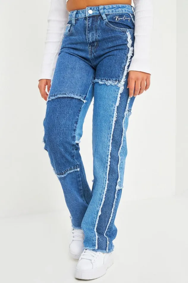 Women Brentiny Jean In Blue Patchwork Blue Brentiny Paris Jeans