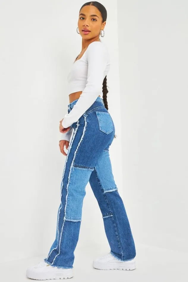 Women Brentiny Jean In Blue Patchwork Blue Brentiny Paris Jeans