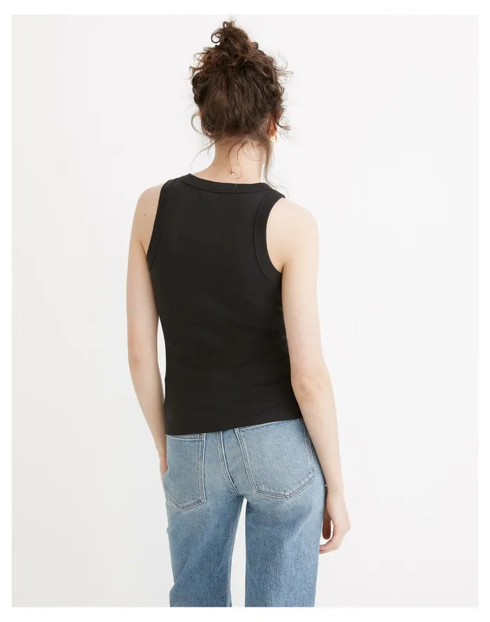 Women Brightside Tank Top True Black Madewell Tees Women Brightside Tank Top True Black Madewell Tees