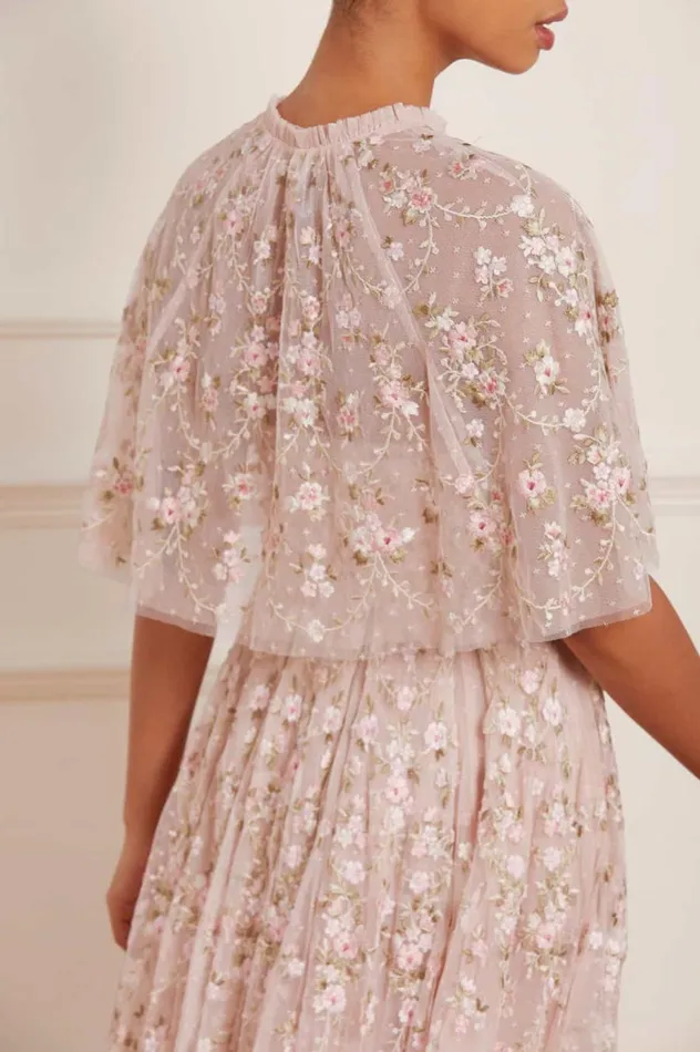 Women Capes Needle and Thread Victoria Ditsy Short Cape Pink