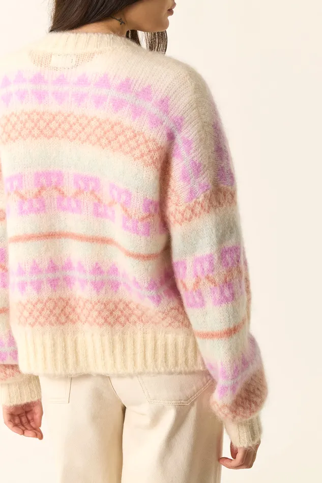 Women Cardigan Albus Jacquard Gilet Mohair Multicolore Des Petits Hauts Jumpers and Cardigans