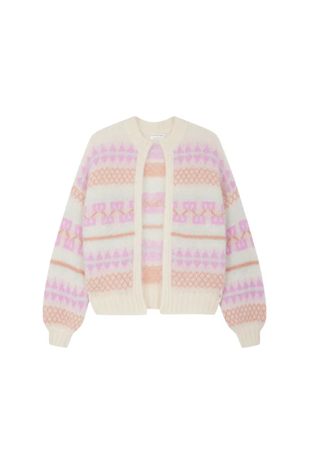 Women Cardigan Albus Jacquard Gilet Mohair Multicolore Des Petits Hauts Jumpers and Cardigans
