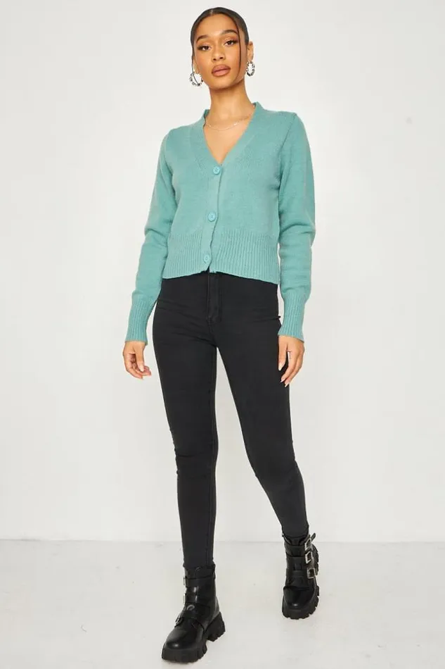 Women Cardigan In Green Green Brentiny Paris Cardigans