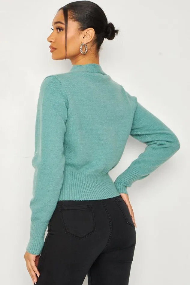 Women Cardigan In Green Green Brentiny Paris Cardigans