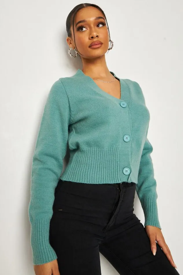 Women Cardigan In Green Green Brentiny Paris Cardigans