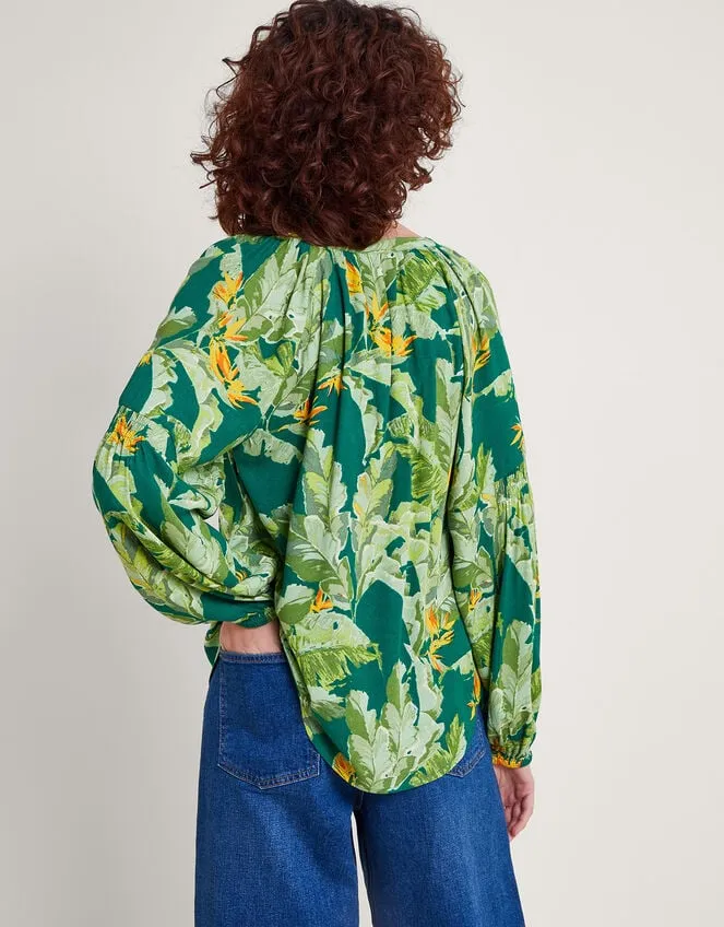 Women Carmina Print Blouse Green Monsoon Tops and Blouses