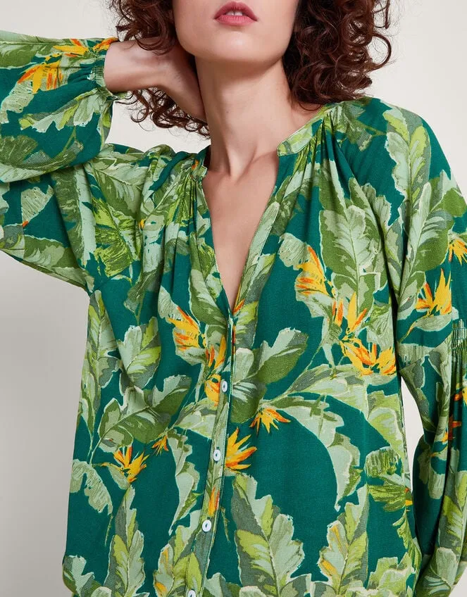 Women Carmina Print Blouse Green Monsoon Tops and Blouses