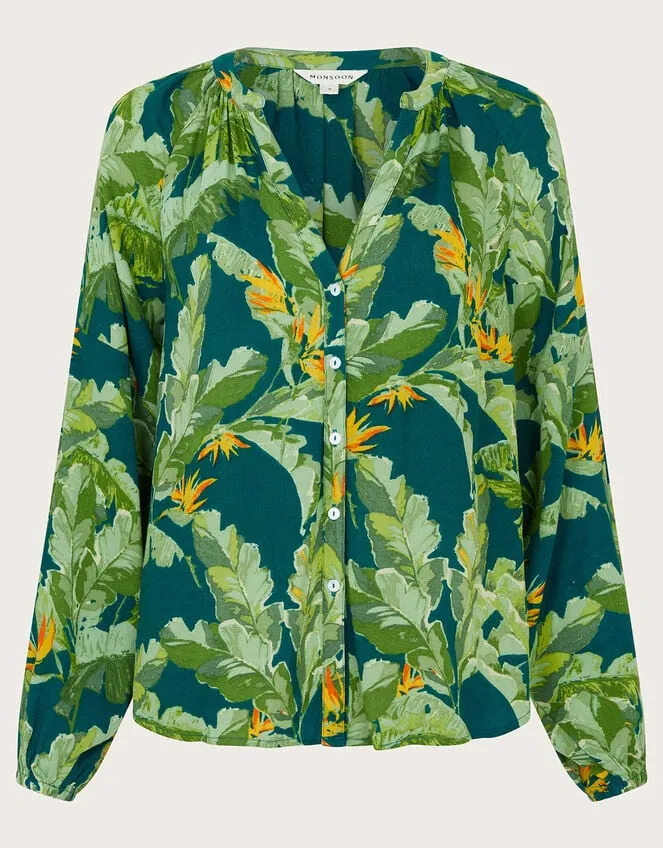Women Carmina Print Blouse Green Monsoon Tops and Blouses