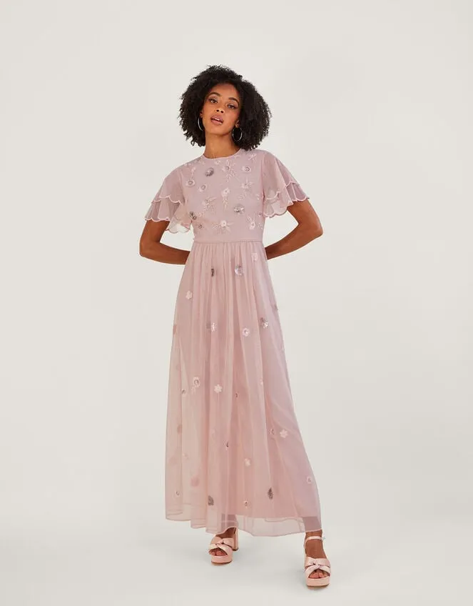 Women Catherine Embellished Shorter Length Dress Pink Monsoon Occasionwear