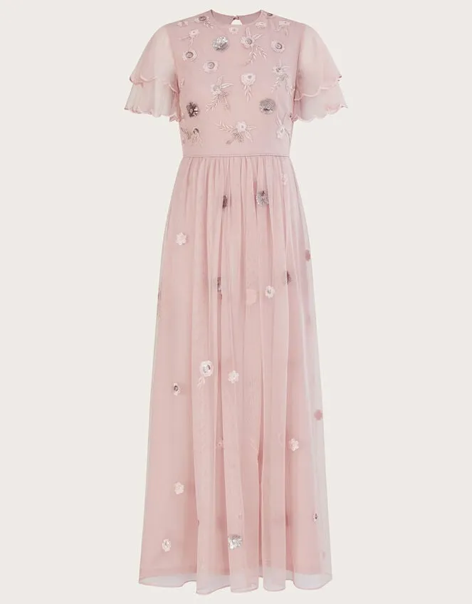 Women Catherine Embellished Shorter Length Dress Pink Monsoon Occasionwear