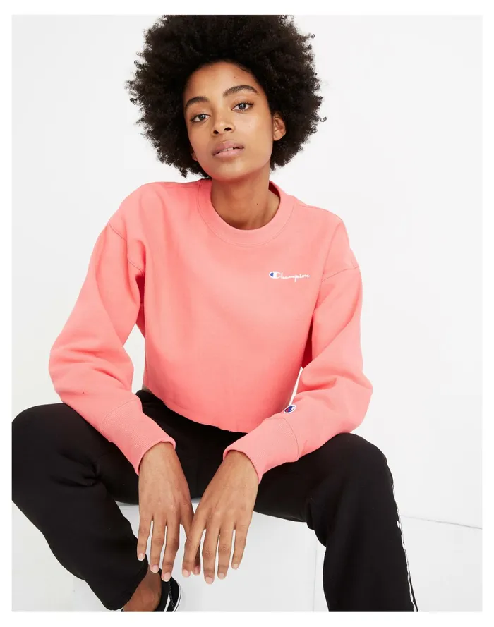 Women Champion Reverse Weave Cropped Sweatshirt Pink Madewell Sweatshirts and Sweatpants Women Champion Reverse Weave Cropped Sweatshirt Pink Madewell Sweatshirts and Sweatpants