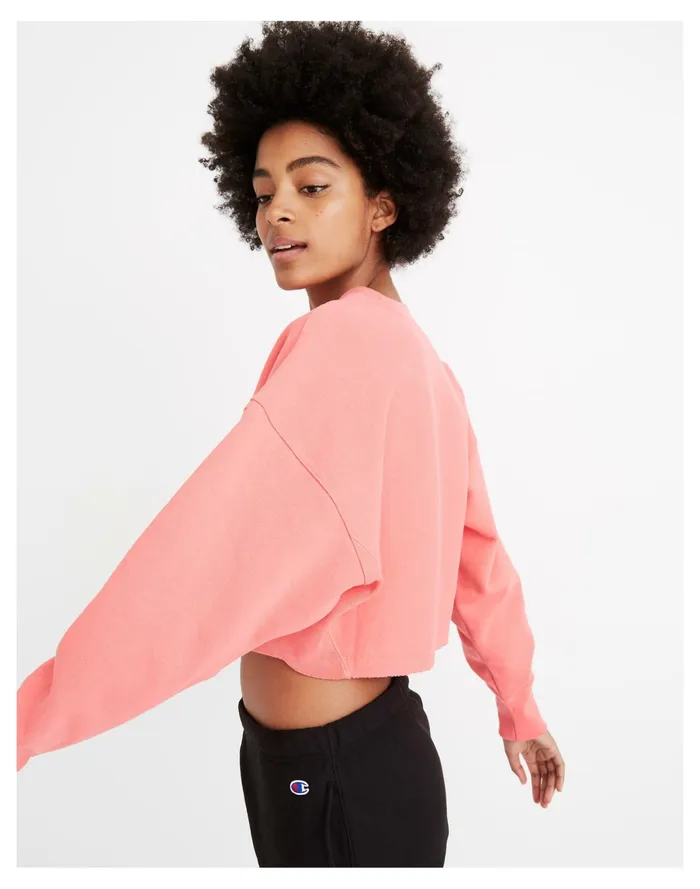 Women Champion Reverse Weave Cropped Sweatshirt Pink Madewell Sweatshirts and Sweatpants Women Champion Reverse Weave Cropped Sweatshirt Pink Madewell Sweatshirts and Sweatpants