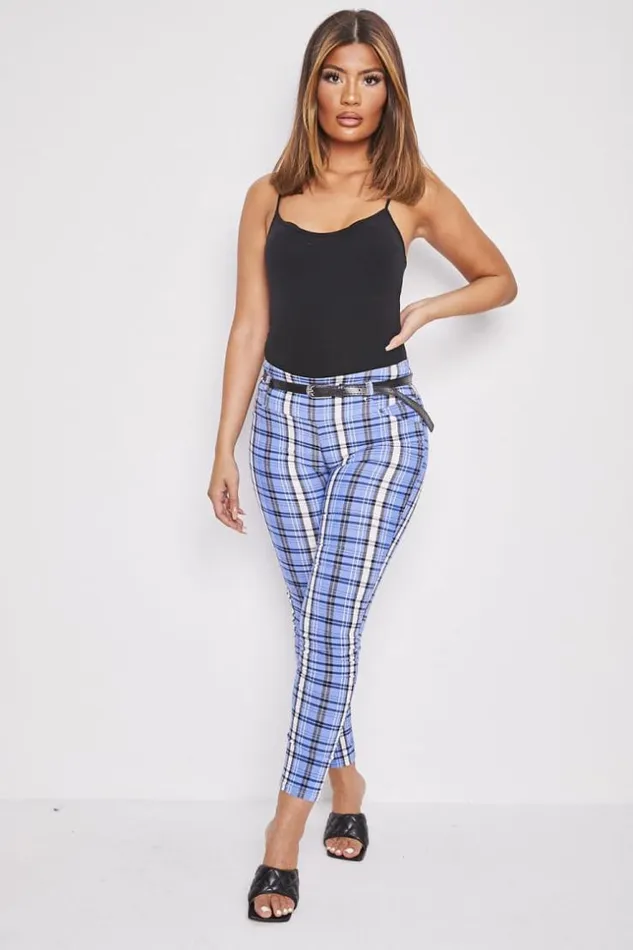 Women Checked Troussers Brentiny Paris Pants