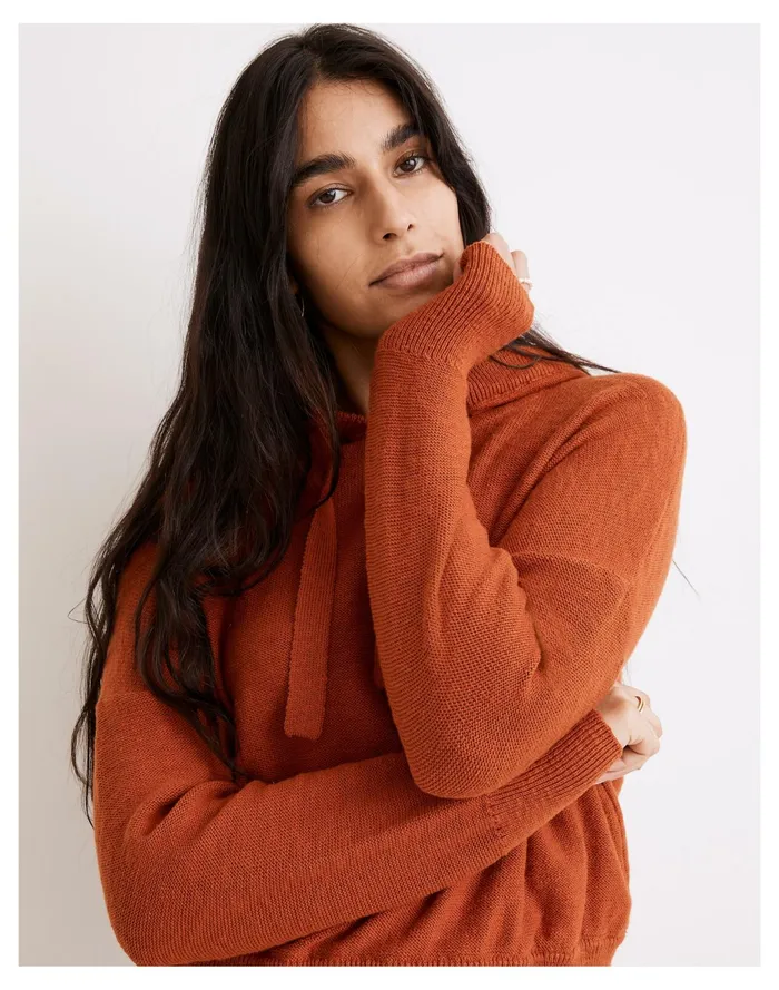 Women Clairview Hoodie Sweater Maple Glow Madewell Sweaters Women Clairview Hoodie Sweater Maple Glow Madewell Sweaters