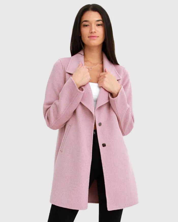 Women Coats and Jackets Belle and Bloom ExBoyfriend Wool Blend Oversized Jacket 8211 Lilac