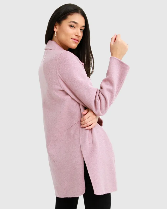 Women Coats and Jackets Belle and Bloom ExBoyfriend Wool Blend Oversized Jacket 8211 Lilac