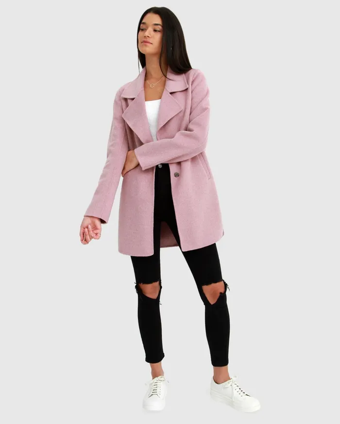Women Coats and Jackets Belle and Bloom ExBoyfriend Wool Blend Oversized Jacket 8211 Lilac