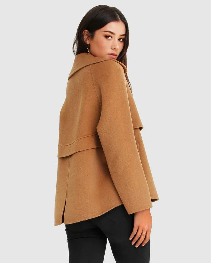 Women Coats and Jackets Belle and Bloom I039m Yours Wool Blend Peacoat 8211 Camel