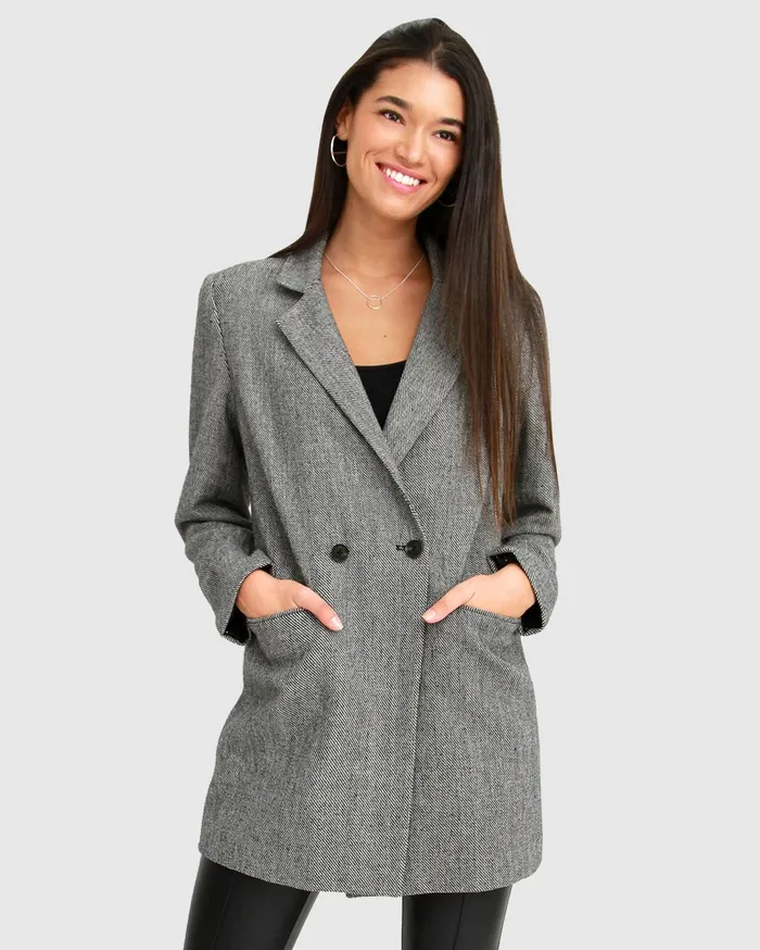 Women Coats and Jackets Belle and Bloom Kensington Oversized Coat 8211 Grey