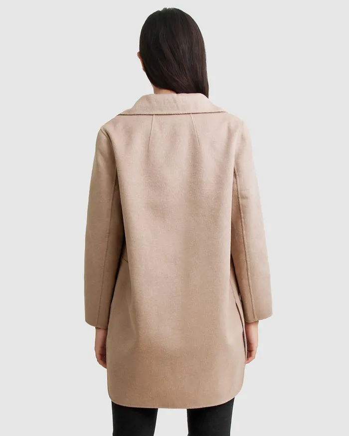 Women Coats and Jackets Belle and Bloom NEW FIT ExBoyfriend Wool Blend Oversized Jacket 8211 Sand