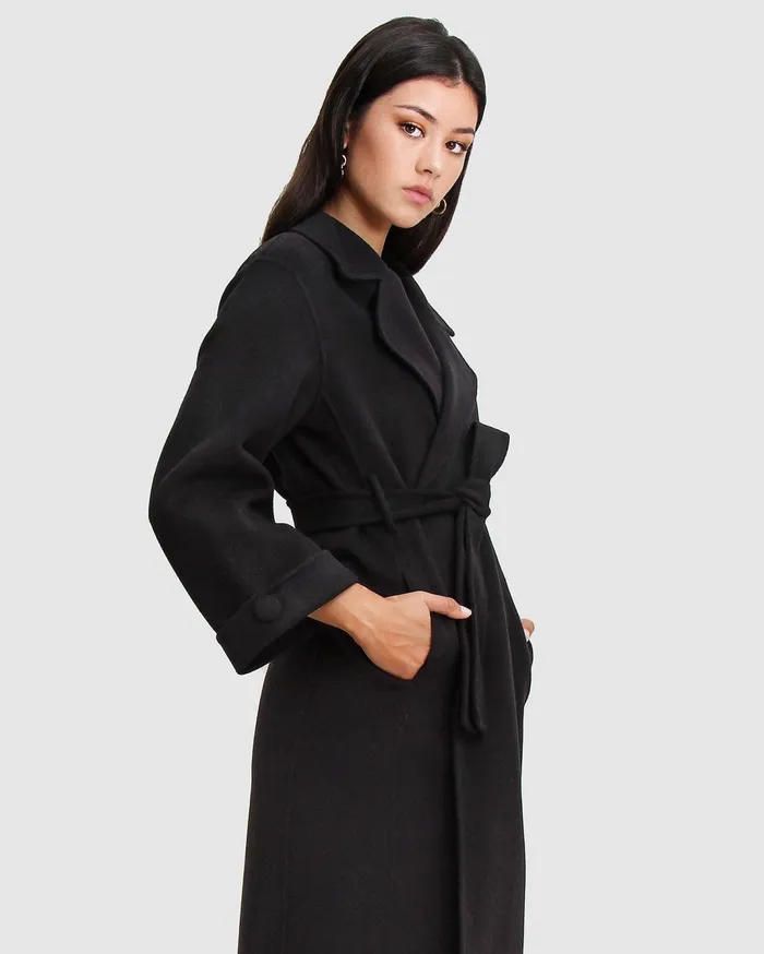 Women Coats and Jackets Belle and Bloom Stay Wild Oversized Wool Coat 8211 Black