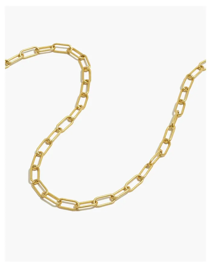 Women Convertible Medium Paperclip Chain Necklace Vintage Gold Madewell Necklaces