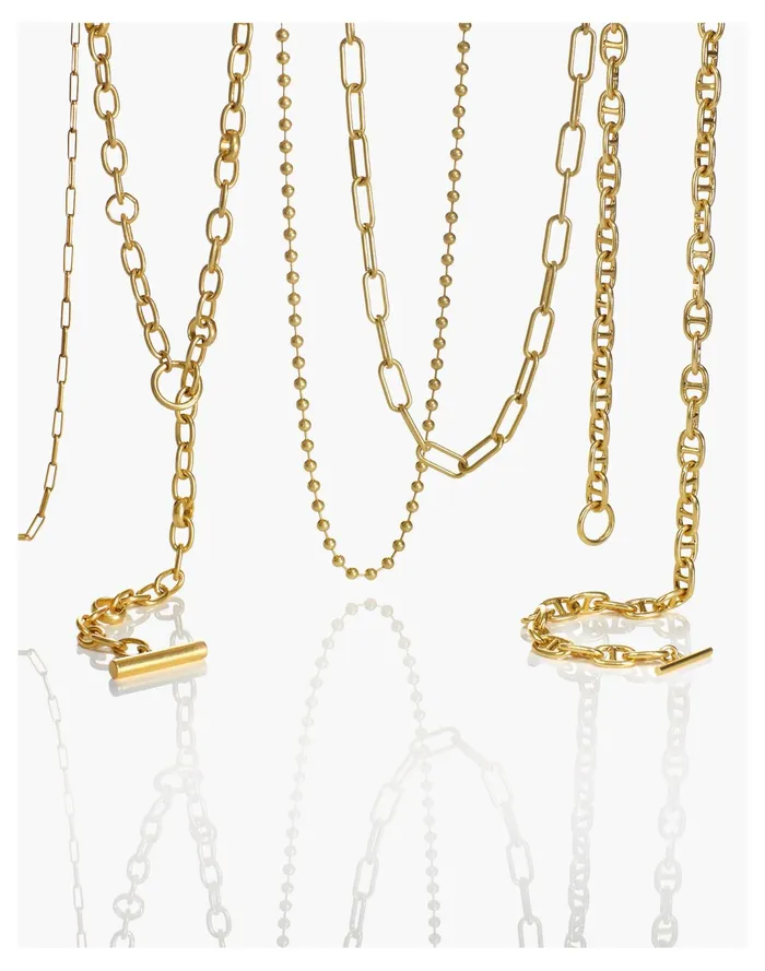 Women Convertible Medium Paperclip Chain Necklace Vintage Gold Madewell Necklaces Women Convertible Medium Paperclip Chain Necklace Vintage Gold Madewell Necklaces