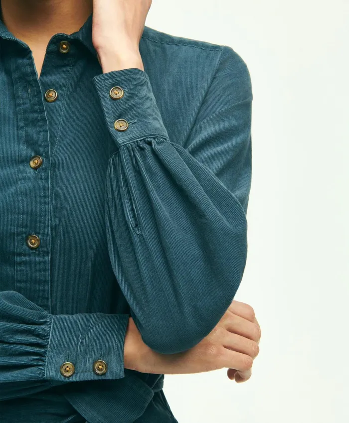 Women Corduroy Shirt Dress Navy Brooks Brothers Dresses