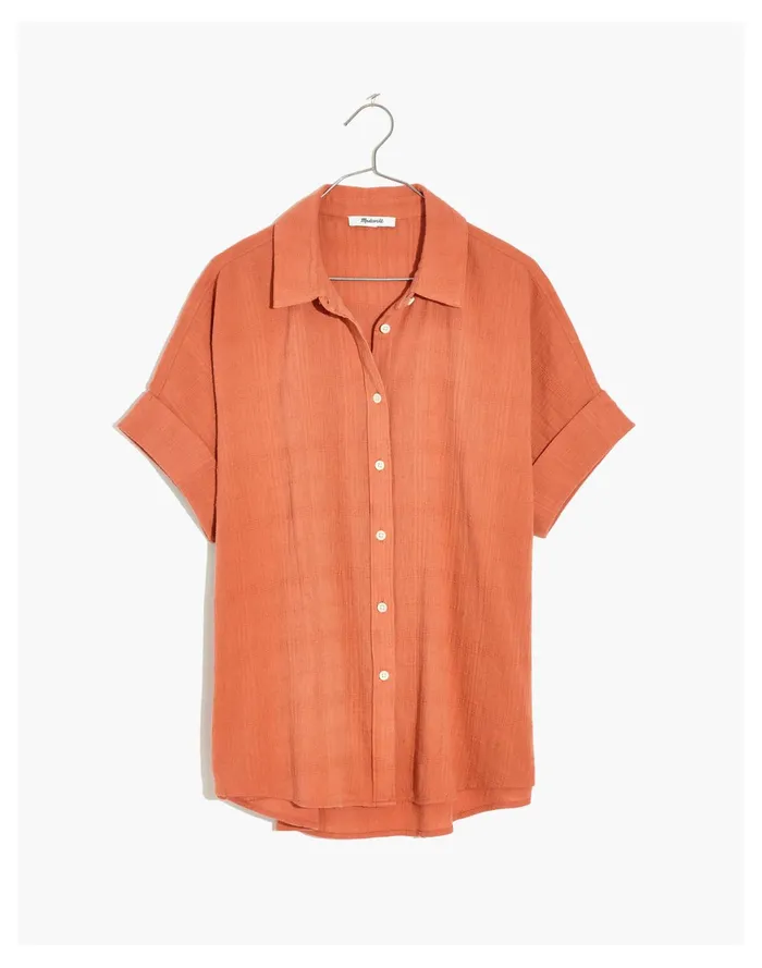 Women Courier Pintuck Back Shirt In Textured Windowpane Sweet Dahlia Madewell Tops and Shirts Women Courier Pintuck Back Shirt In Textured Windowpane Sweet Dahlia Madewell Tops and Shirts