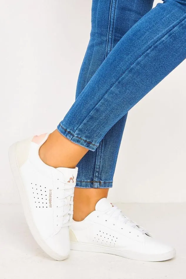 Women Courtstar Gs Sneakers Shiny White Le Coq Sportif White Brentiny Paris Sneakers