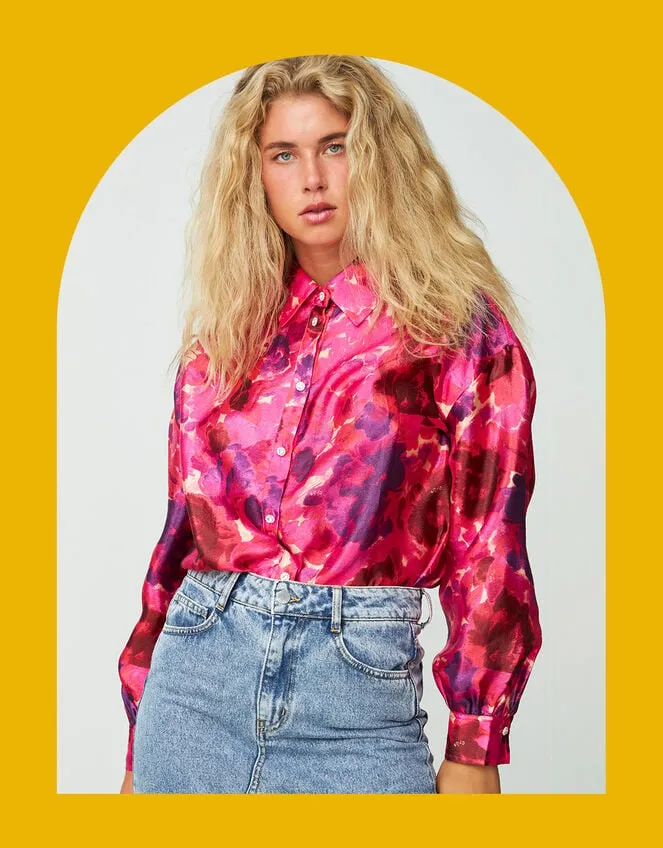 Women Crs Floral Print Blouse Pink Monsoon Tops and Blouses