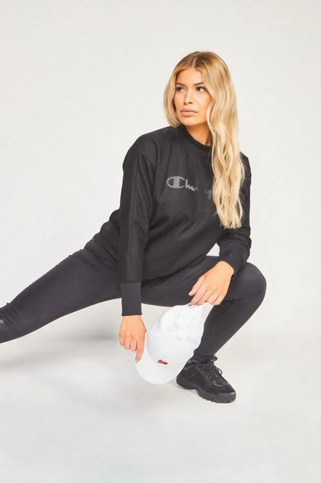 Women Crewneck Sweatshirt Champion Black Brentiny Paris Sweaters and Sweatshirts Women Crewneck Sweatshirt Champion Black Brentiny Paris Sweaters and Sweatshirts