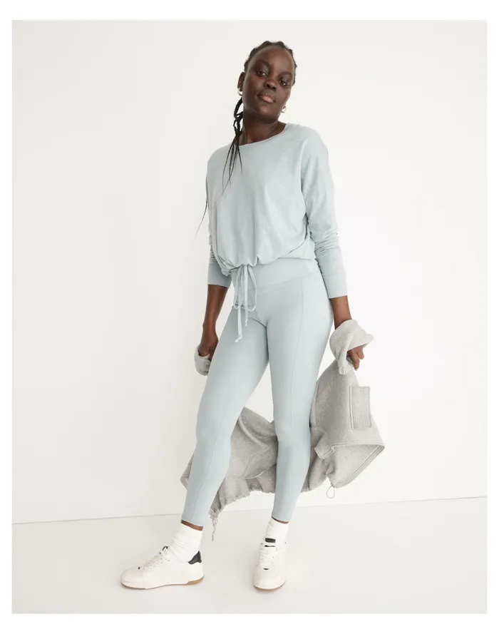 Women Curvy MWL Flex High Rise 25034 Leggings Blue Horizon Madewell MWL Athleisure