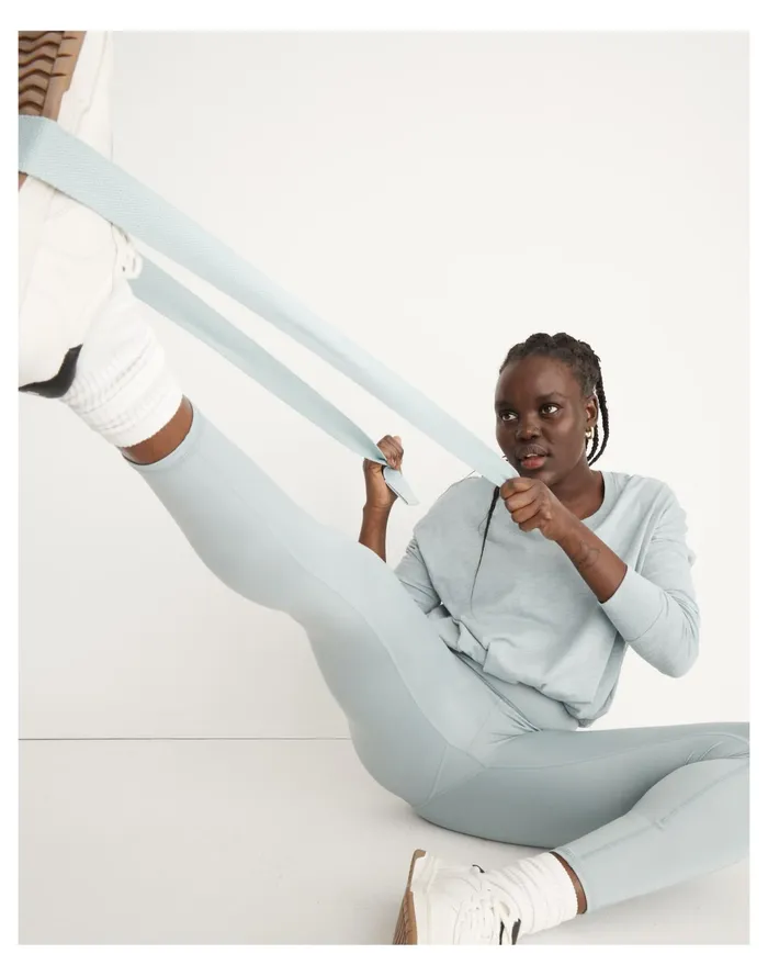 Women Curvy MWL Flex High Rise 25034 Leggings Blue Horizon Madewell MWL Athleisure Women Curvy MWL Flex High Rise 25034 Leggings Blue Horizon Madewell MWL Athleisure