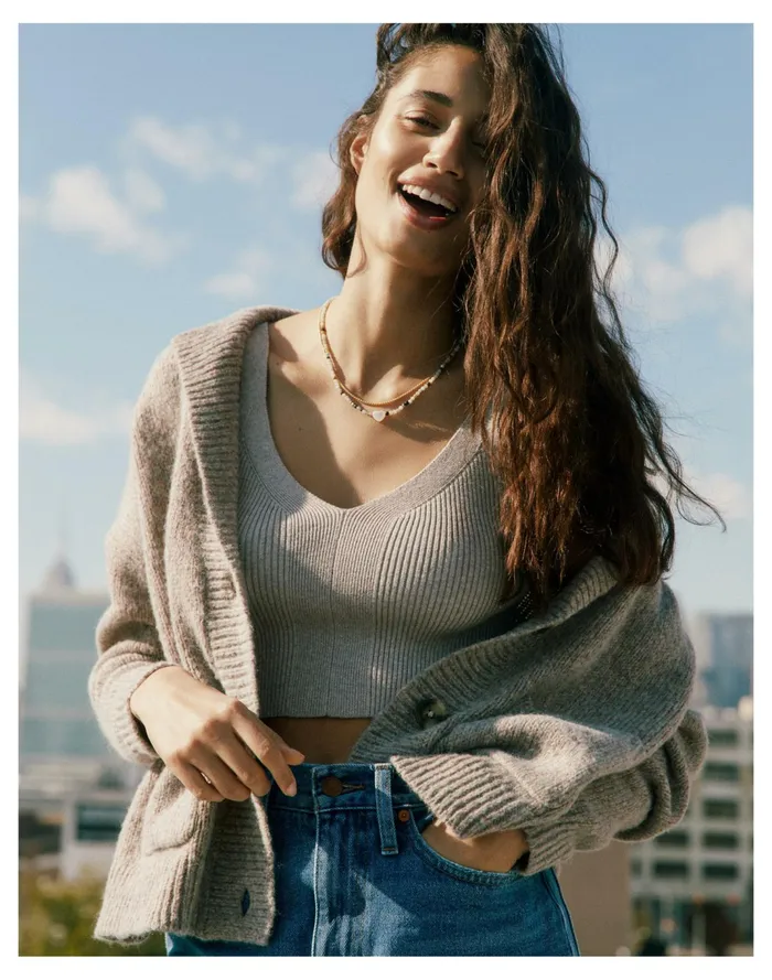 Women Dalny Notch Collar Cardigan Sweater Marled Pansy Madewell Sweaters Women Dalny Notch Collar Cardigan Sweater Marled Pansy Madewell Sweaters