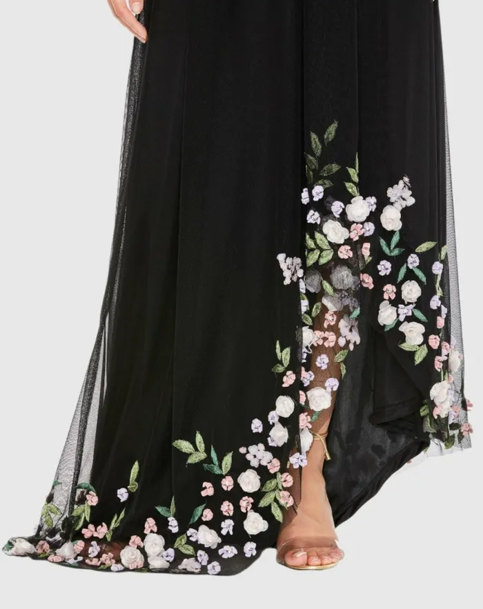 Women Daytime Dresses Mac Duggal One Shoulder Trapeze Embellished High Low Dress Orchid Multi