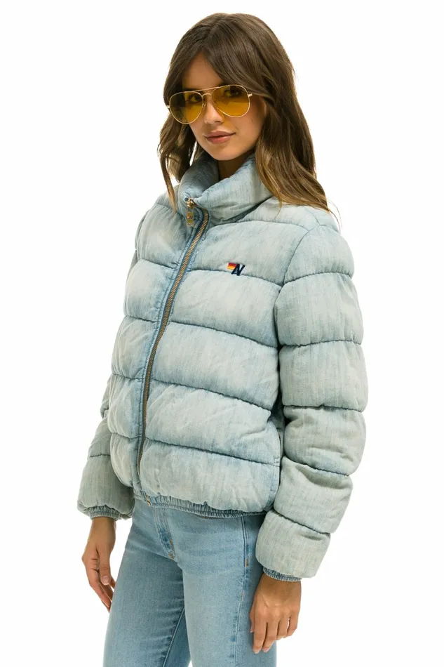Women DENIM APRES PUFFER JACKET 8211 SUPER LIGHT Aviator Nation Women DENIM APRES PUFFER JACKET 8211 SUPER LIGHT Aviator Nation