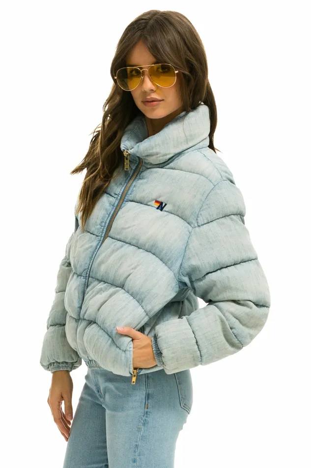 Women DENIM APRES PUFFER JACKET 8211 SUPER LIGHT Aviator Nation Women DENIM APRES PUFFER JACKET 8211 SUPER LIGHT Aviator Nation