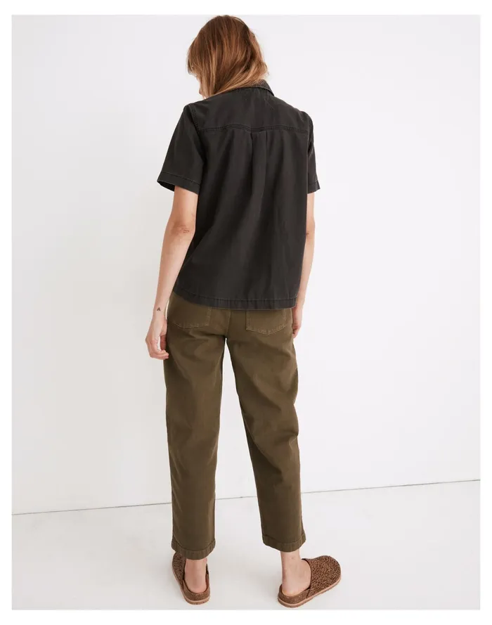 Women Denim Short Sleeve Button Up Shirt In Lunar Wash Lunar Wash Madewell Tops and Shirts Women Denim Short Sleeve Button Up Shirt In Lunar Wash Lunar Wash Madewell Tops and Shirts