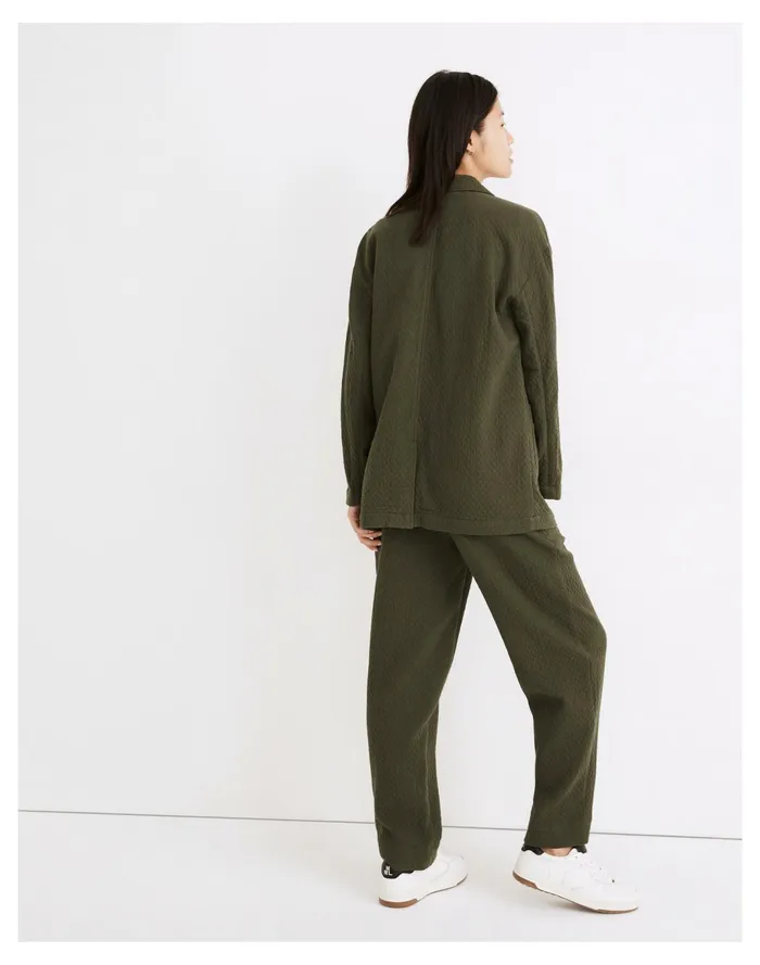 Women Diamond Jacquard Shaw Blazer Dark Forest Madewell Jackets Women Diamond Jacquard Shaw Blazer Dark Forest Madewell Jackets