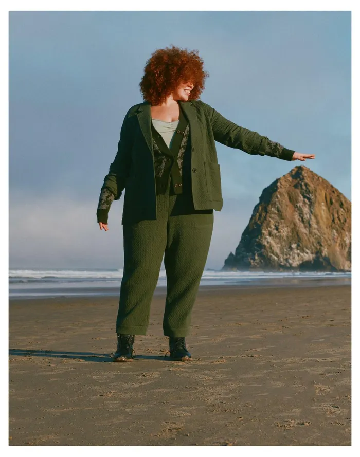 Women Diamond Jacquard Shaw Blazer Dark Forest Madewell Jackets Women Diamond Jacquard Shaw Blazer Dark Forest Madewell Jackets