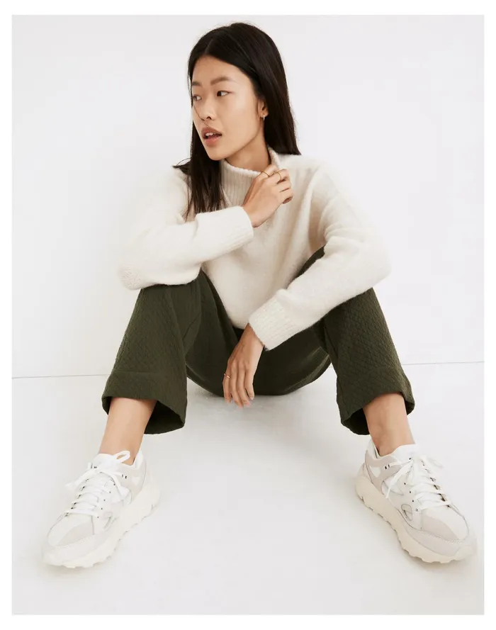 Women Dillon Mockneck Pullover Sweater Heather Eggshell Madewell Sweaters