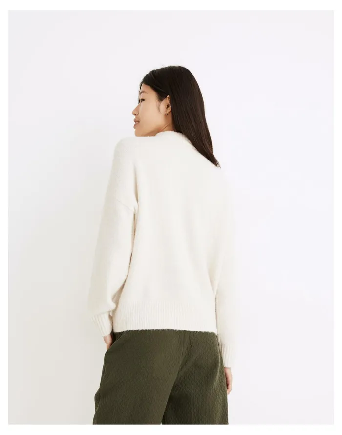 Women Dillon Mockneck Pullover Sweater Heather Eggshell Madewell Sweaters Women Dillon Mockneck Pullover Sweater Heather Eggshell Madewell Sweaters