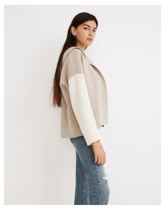 Women Dockery Hooded Cardigan Sweater Heather Wheat Madewell Sweaters Women Dockery Hooded Cardigan Sweater Heather Wheat Madewell Sweaters