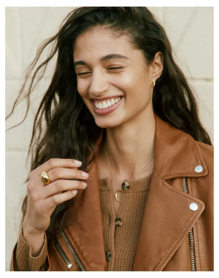Women Dome Ring Shiny Gold Madewell Rings Women Dome Ring Shiny Gold Madewell Rings