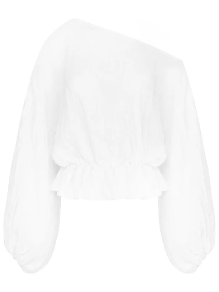 Women Dominique Healy 8211 Anna Frill Blouse In White The UNDONE Tops